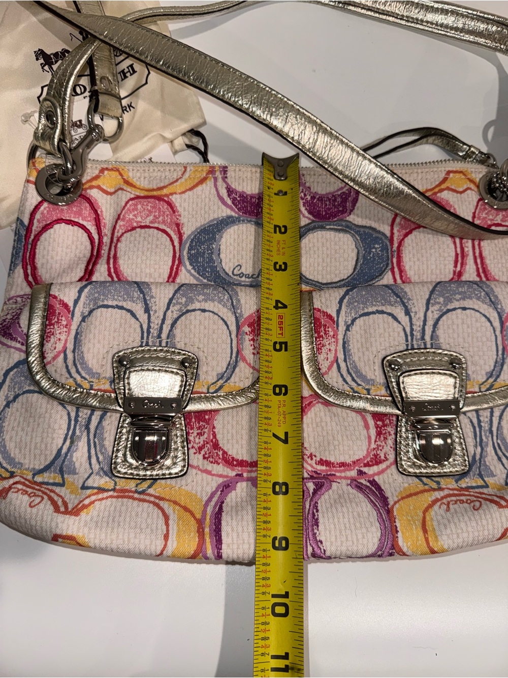 Y2K Coach Poppy Daisy Dream C Scribble Print Hippie Shoulder Bag 19030 HTF NWT - Picture 13 of 13